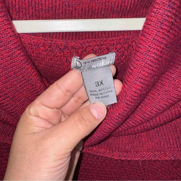 NEW DIRECTIONS WEEKEND Short Sleeve Cowl Neck Poncho Sweater, Womens 3X - Picture 5 of 13